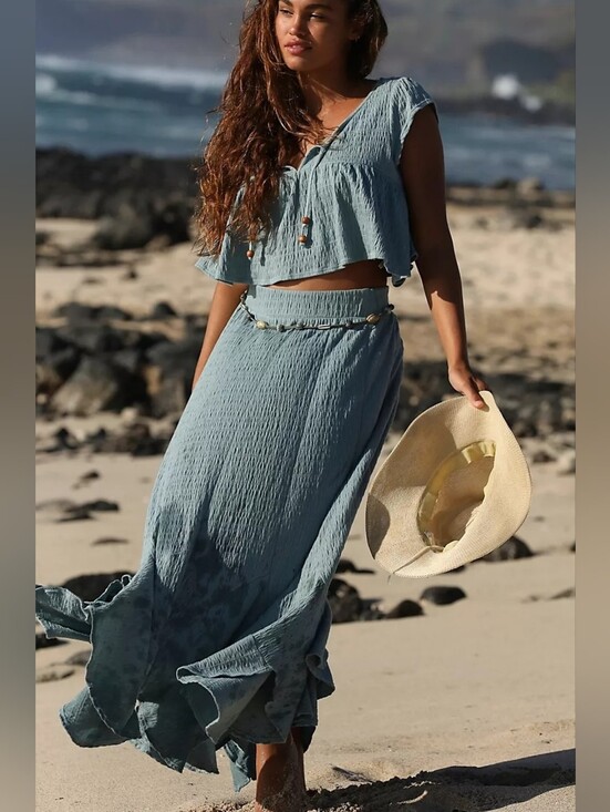 Free People Dresses & Skirts - FREE PEOPLE BEACH Alaina Skirt Set In Slate